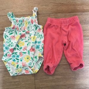 Baby girl Carters 3 month Onesie & sweatpants